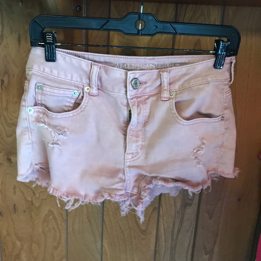 American eagle ripped pink shorts